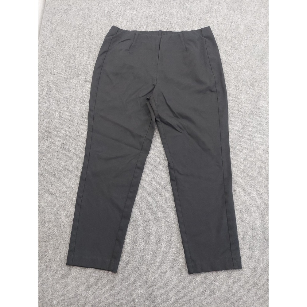 J Jill‎ Pants Womens Large Black Ponte Knit Pull on Ankle Stretch Career Comfort